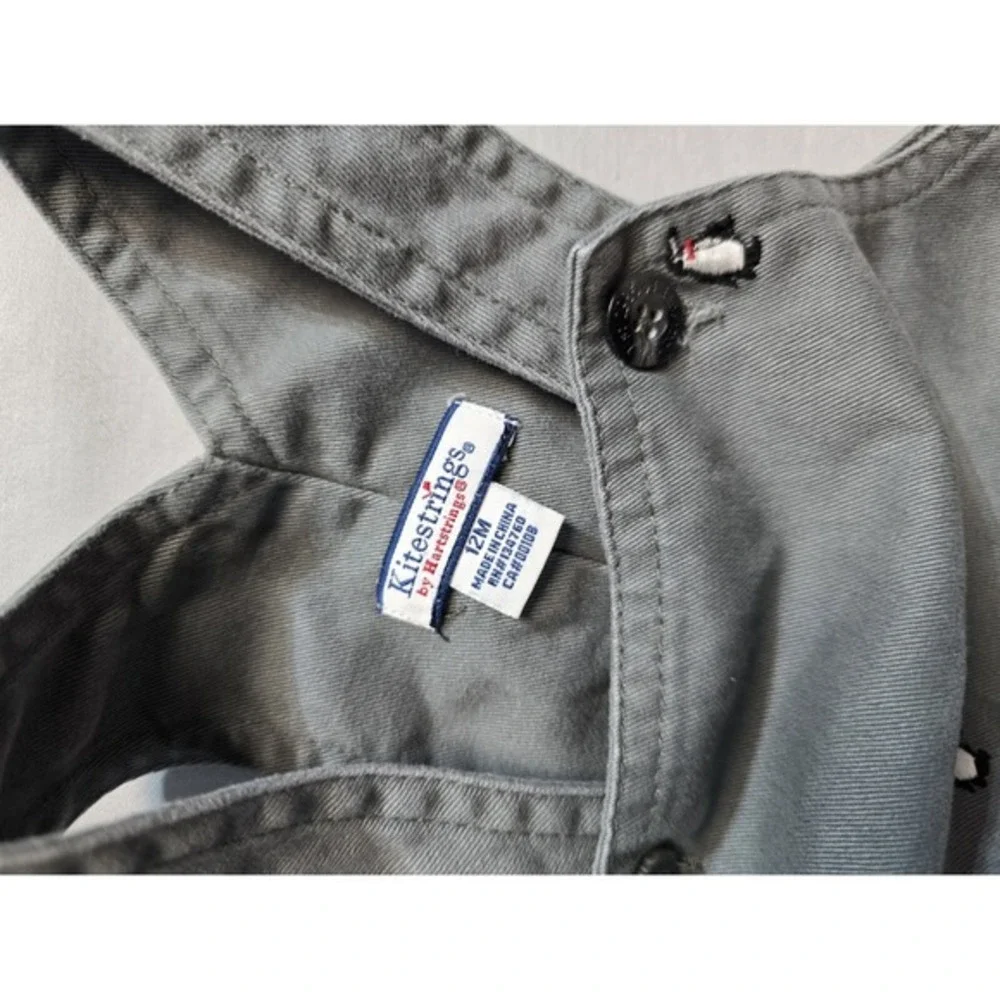 kitestrings boys Overalls‎ Gray Penguins  12 Months Lot Of 2